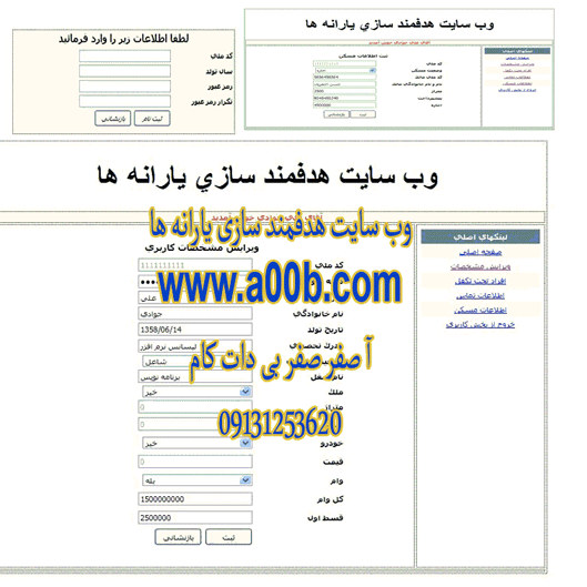 برنامه سیستم هدفمند سازی یارانه ها با استفاده از ASP.NET و سی شارپ 